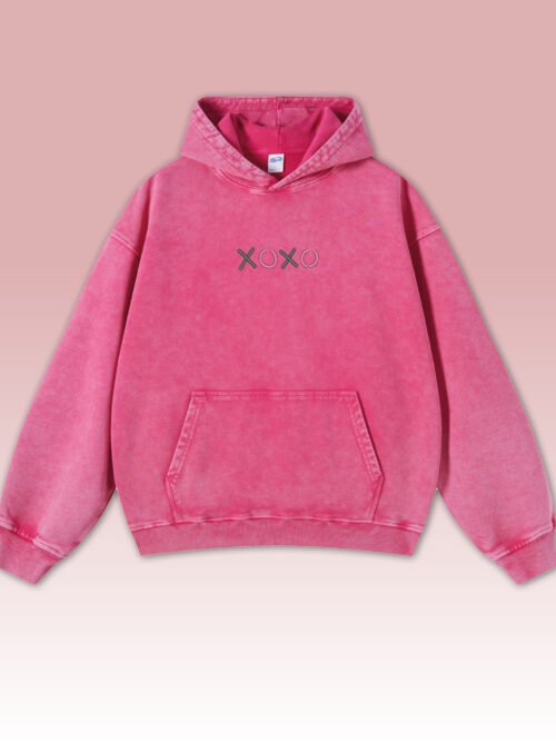 Bluza oversize z kapturem Haft XOXO